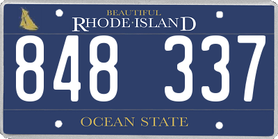 RI license plate 848337
