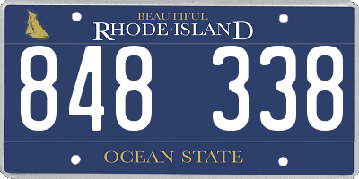 RI license plate 848338