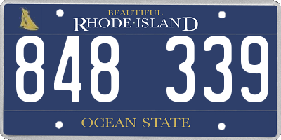 RI license plate 848339