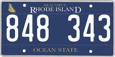 RI license plate 848343