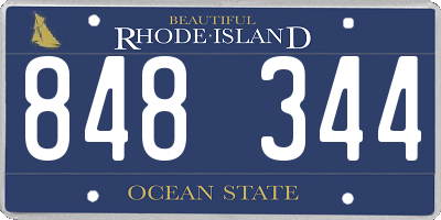 RI license plate 848344