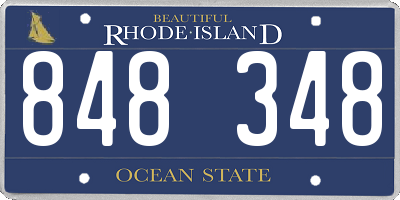 RI license plate 848348
