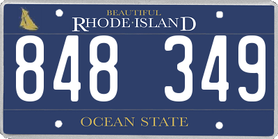 RI license plate 848349
