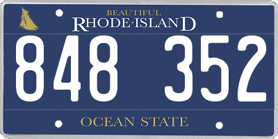 RI license plate 848352