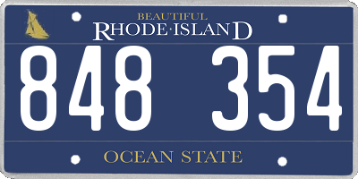 RI license plate 848354