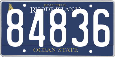 RI license plate 84836