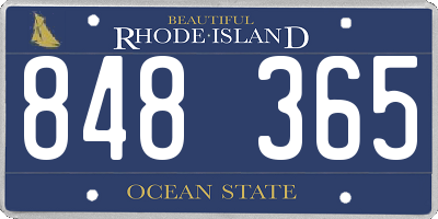 RI license plate 848365