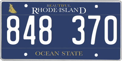 RI license plate 848370