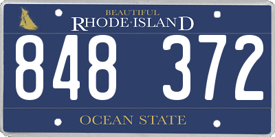 RI license plate 848372