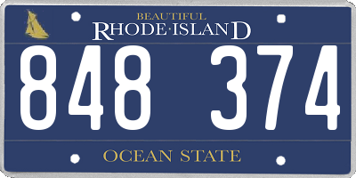 RI license plate 848374