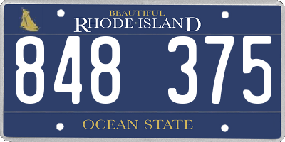 RI license plate 848375