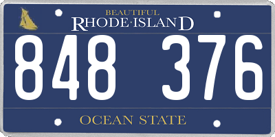 RI license plate 848376