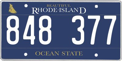RI license plate 848377