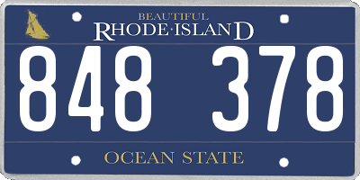 RI license plate 848378