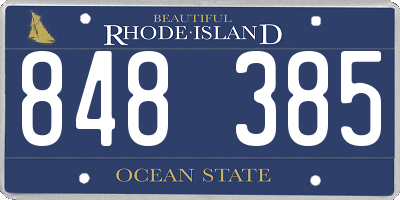 RI license plate 848385