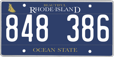 RI license plate 848386