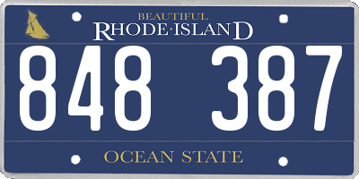 RI license plate 848387