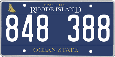 RI license plate 848388