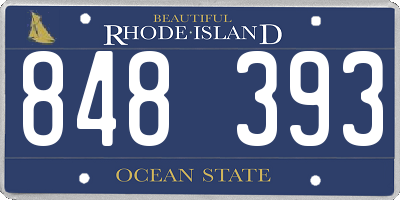 RI license plate 848393