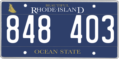 RI license plate 848403