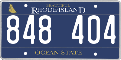 RI license plate 848404