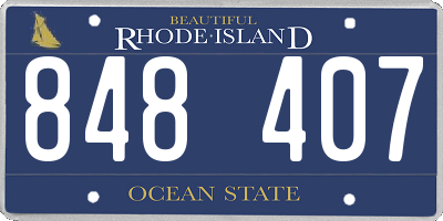 RI license plate 848407