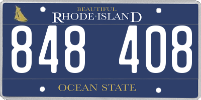 RI license plate 848408