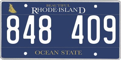 RI license plate 848409