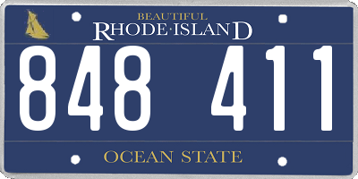 RI license plate 848411