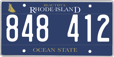 RI license plate 848412