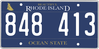 RI license plate 848413