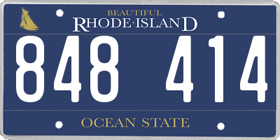RI license plate 848414