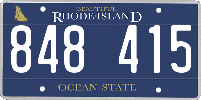 RI license plate 848415