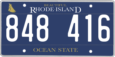 RI license plate 848416