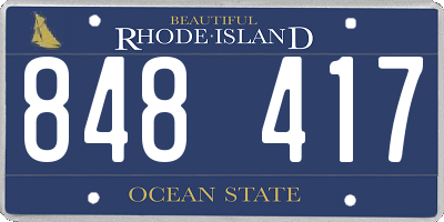 RI license plate 848417