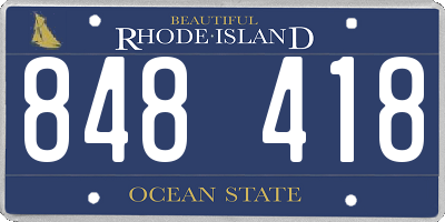 RI license plate 848418