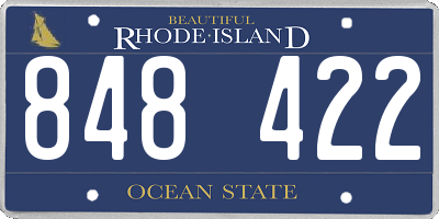 RI license plate 848422