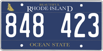 RI license plate 848423