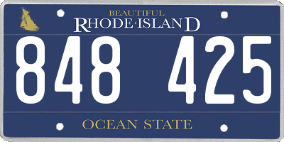 RI license plate 848425
