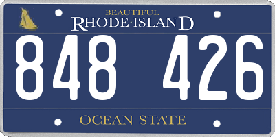 RI license plate 848426