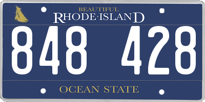 RI license plate 848428