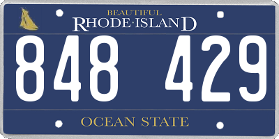 RI license plate 848429