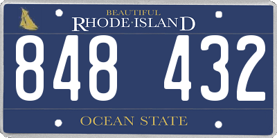 RI license plate 848432