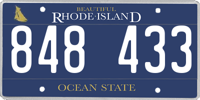 RI license plate 848433