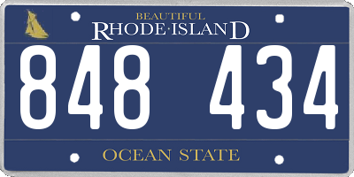 RI license plate 848434