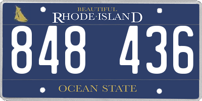RI license plate 848436