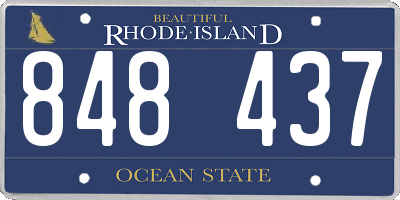 RI license plate 848437