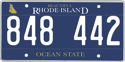 RI license plate 848442