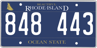 RI license plate 848443