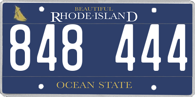 RI license plate 848444